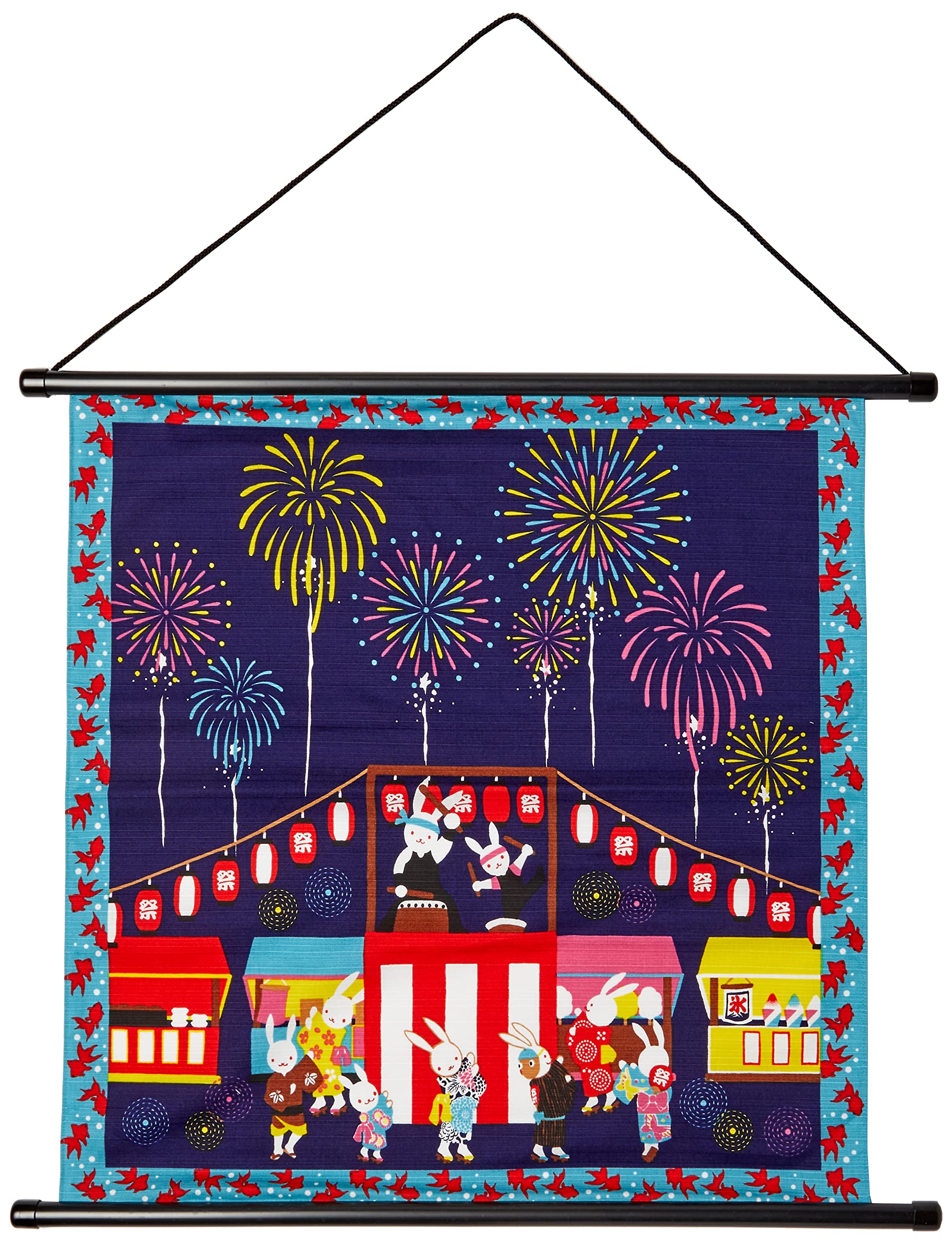 Amazon｜前田染工 四季彩布 小風呂敷 タペストリー 「夏祭り」｜MAEDA